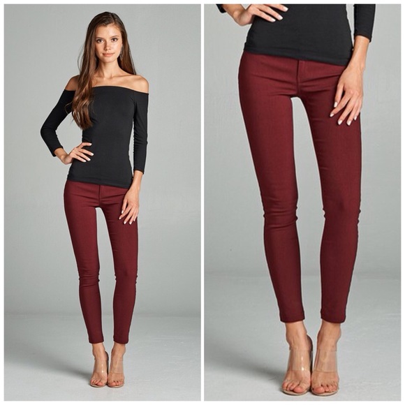 Pants - ❗️CLOSING SALE❗️ New Burgundy Ponte Skinny Pants